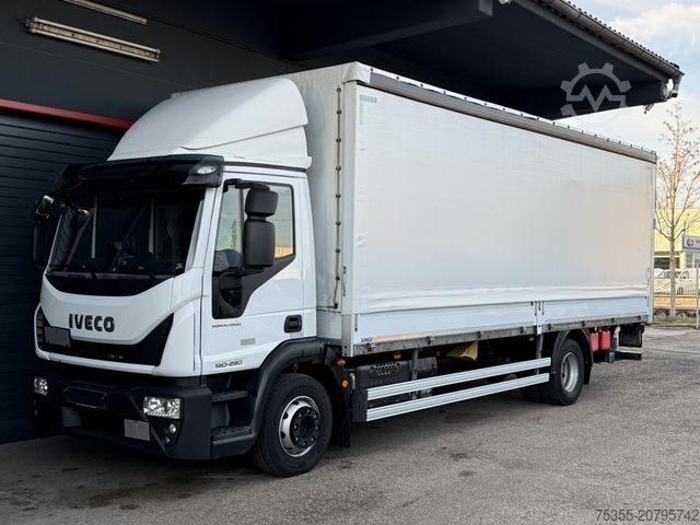 Kamion sa ravnom platformom i ceradom IVECO EuroCargo ML140E28 Klima ACC 7,25m LBW 117.449km