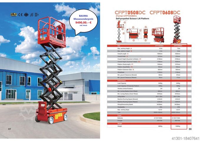 Makaslı platform YENİ TİCARET FUARI ÖDÜLÜ BAUMA CFMG CFPT1012
