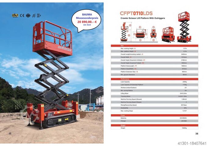 Makaslı platform YENİ TİCARET FUARI ÖDÜLÜ BAUMA CFMG CFPT1012