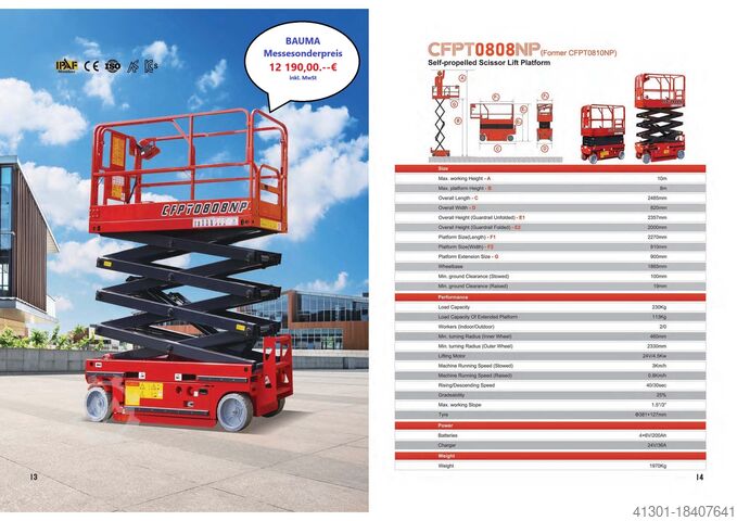 Makaslı platform YENİ TİCARET FUARI ÖDÜLÜ BAUMA CFMG CFPT1012