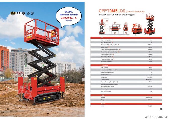 Makaslı platform YENİ TİCARET FUARI ÖDÜLÜ BAUMA CFMG CFPT1012