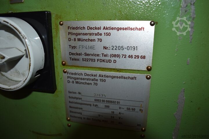Fresadora de ferramentas Deckel FP 4 ME