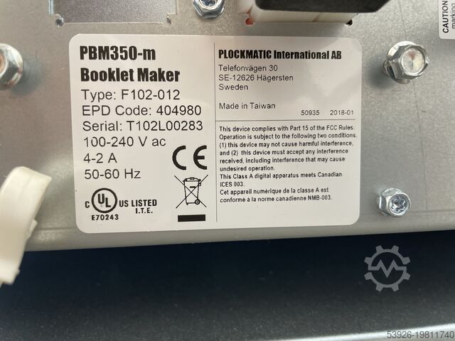 Broschürenfertigungssystem Plockmatic PBM350-m