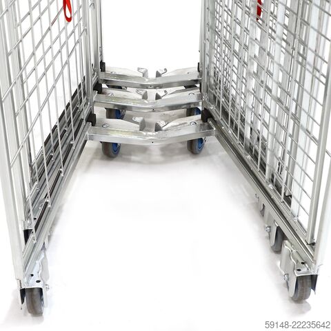 Gebruikte 2-Heks rolcontainer a-frame nestbaar  - L:800 x B:760 x H:1900mm - Grijs - Kruizinga 99-PQ8718GB