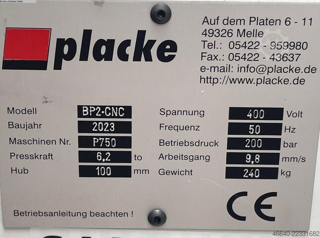 Hydr. pressbrake PLACKE EQPB-2 BabyPress 6,2t x 285 mm