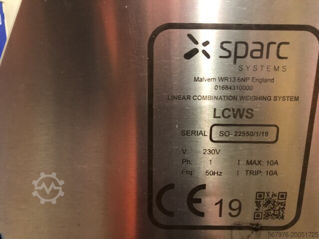 Sistema combinador de pesaje lineal de 8 vías Sparc Systems LCWS