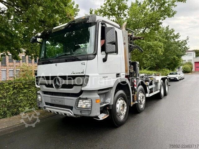 Sistema a braccio con gancio Mercedes-Benz Actros 3241 8x4/Abrollkipper+Fassi F155/Euro5