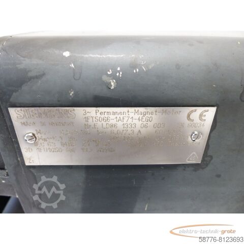 Siemens motor Siemens 1FT5066-1AF71-4EG0 Motor SN:ELD86133306003 + ROD