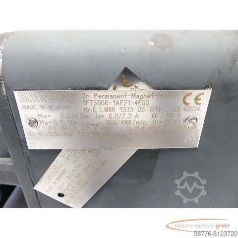Siemens motor Siemens 1FT5066-1AF71-4EG0 Motor SN:ELN86133305014 + ROD 426 360 27S12-03