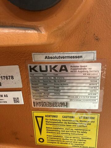 4 robots industriales (4 x 2013) Kuka KR 500 L420-2