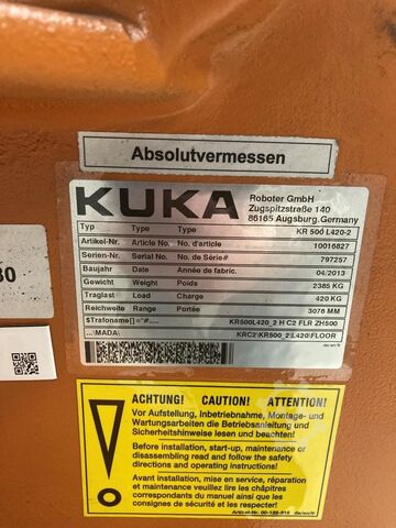 4 robots industriales (4 x 2013) Kuka KR 500 L420-2