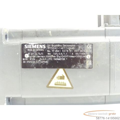Siemens motor Siemens 1FT5042-1AF71-3AA0 AC-VSA-Motor SN:YFUN41507801001