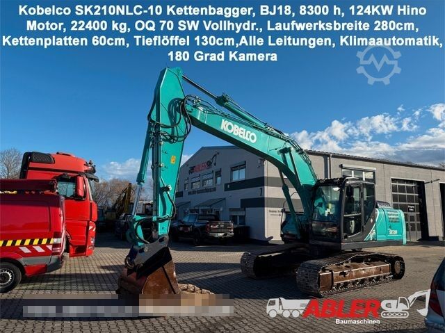 Kettenbagger KOBELCO SK210 NLC-10 OQ70 Klimaautomatik 180 Grad