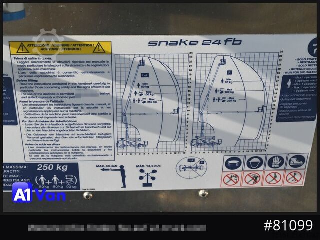 Βαν ISUZU Isuzu M21 Hubarbeitsbühne, snake 24fb, 24 Meter, 3,5 Tonnen