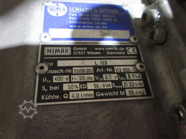 Puntslashtang, puntlasinstallatie Nimak Schweisszange Punktschweißgerät L123 Punktschweißzange BJ 2009