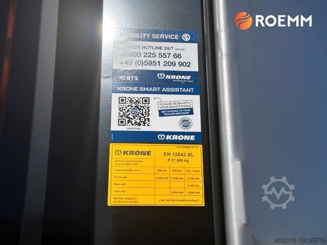Open oplegger met zeil KRONE ProfiLiner*XL*Lift*BPW*ADR*Getränk*Edscha*Pallet