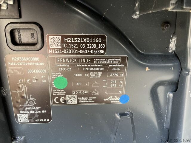 Elektromos háromkerekű targonca Linde E16C-02