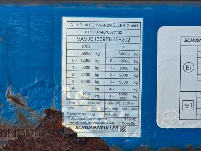 Semiremorcă deschisă SCHWARZMÜLLER J-SERIE * 2X LIFT * MITNAHMESTAPLER * SAF