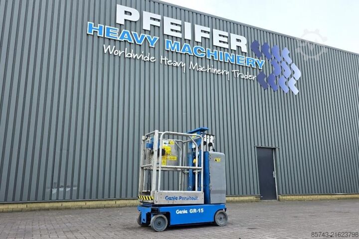 Articulated boom lift Genie GR15 Electric, 6.5m Working Height, 227kg Capacity