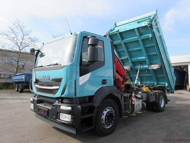 Τρίπλευρο ανατρεπόμενο φορτηγό iveco Stralis 310 3-S-Kipper Fassi-Kran Funk