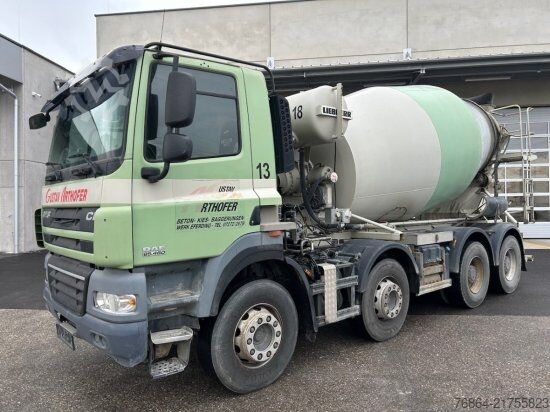Caminhão betoneira DAF CF 85.460 8X4, LIEBHERR 9M³ TROMMEL