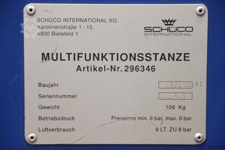 Többfunkciós lyukasztó Schüco Artikel-Nr. 296346