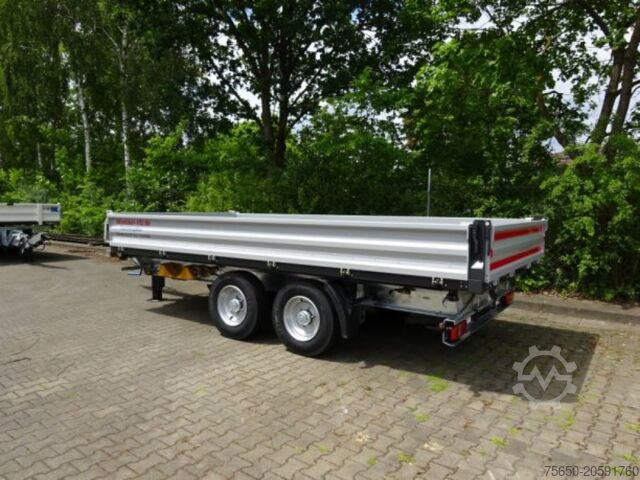 Tipvognstrailer Möslein TTD11 weiß neuer Tandem 3- Seitenkipper Tieflader-- Neufahrzeug --