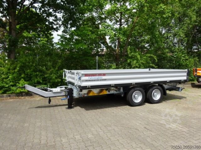 Tipvognstrailer Möslein TTD11 weiß neuer Tandem 3- Seitenkipper Tieflader-- Neufahrzeug --