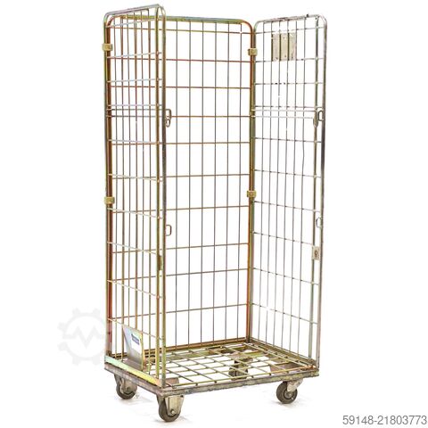 Gebruikte Wasserij rolcontainer zonder etages  - L:800 x B:600 x H:1720mm - Goudkleurig Kruizinga 98-8029GB