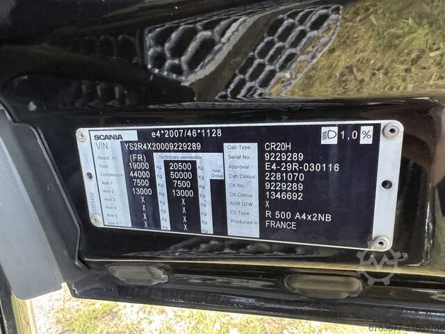 Scania R500 NGS 4x2 - pełne zawieszenie pneumatyczne - automat - retarder - Euro 6 - Alcoa - I Park  SCANIA R500 NGS 4x2 - Full Air - Automaat -  Retarder - Euro 6  - Alcoa - I Park Cool -  2017 - TUV 08-2026