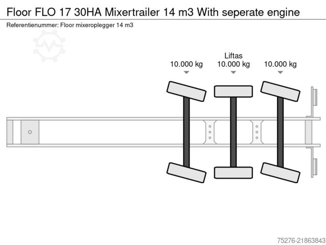 Liquidificador Floor FLO 17 30HA Mixertrailer 14 m3 With seperate en...