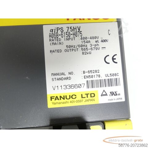 Componente Fanuc A06B-6150-H075 Verstärker PS 75HV SN V11336607