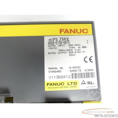 Componente Fanuc A06B-6150-H075 Verstärker PS 75HV SN V11358412