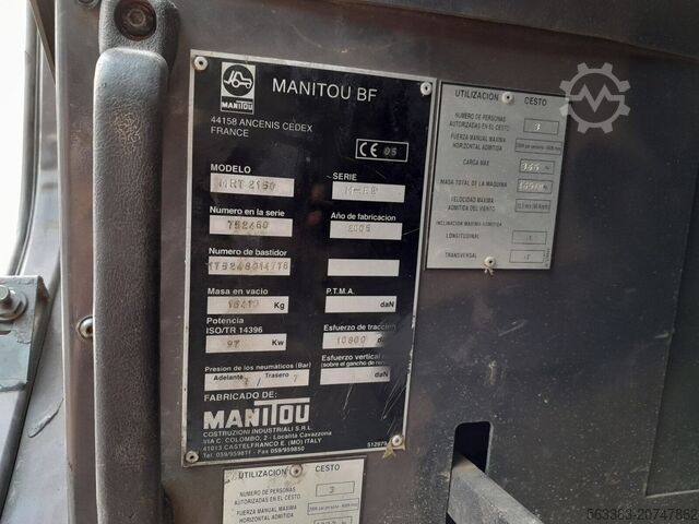 Telescopic forklift Manitou MRT2150