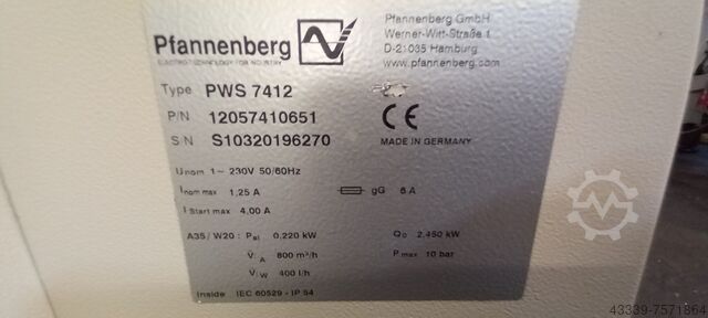 Anahtar kabini soğutma sistemleri-su soğutmalı PFANNENBERG PWS 7412