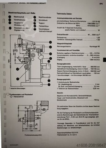 Fräsmaskin för verktygsrum - Universal DECKEL FP 1