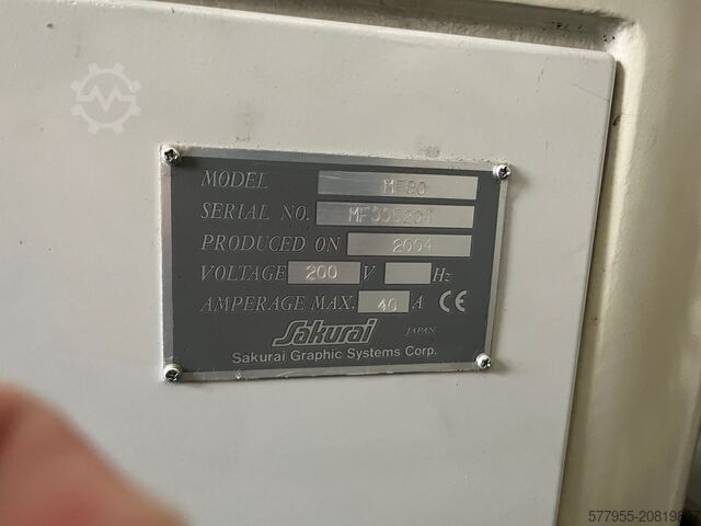 Screen printing machine Sakurai Sakurai MF 80