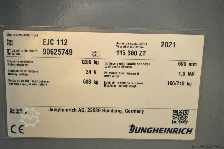 Handmatige stapelaar Jungheinrich EJC 112