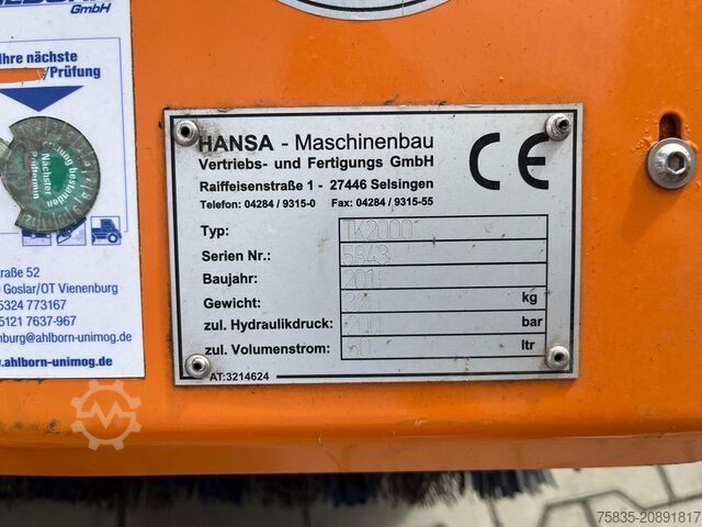 Veegmachine Hansa TK 2000 Kehrbesen
