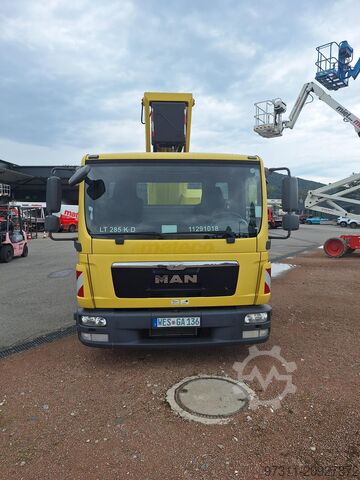 τηλεσκοπική ανυψωτική πλατφόρμα φορτηγού RUTHMANN T 285 / MAN TGL 7.150 4X2 BB