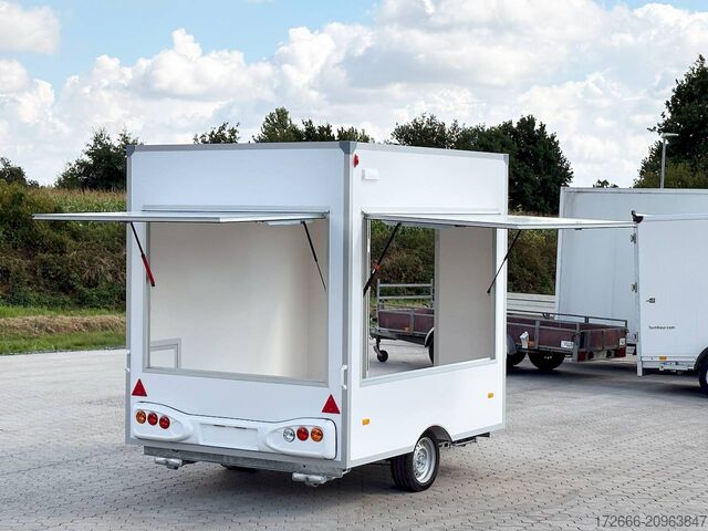 Remorque de vente Blyss H15252HN | WEISS 250X203X230CM 1500KG VERKAUFSANHÄNGER | 2X VERKAUFSKLAPPE
