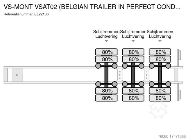 Dieplader VS-MONT VSAT02 (BELGIAN TRAILER IN PERFECT CONDITION / ...