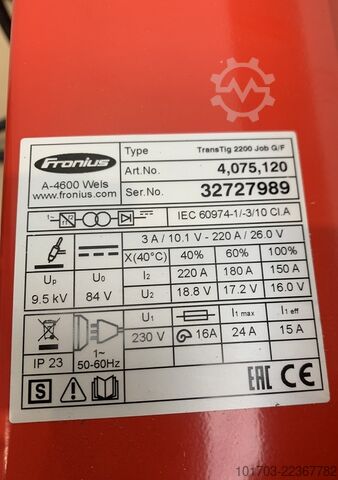 Professioneel TIG-lasapparaat FRONIUS TransTig 2200 Job G/F