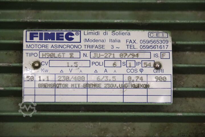 Elektromotor 1,1 kW 900 U/min Fimec H90L6T