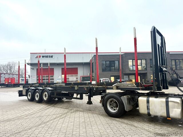 Reboque semirreboque para madeira SCHWARZMÜLLER Holz Auflieger mit Schemel und Rungen TÜV NEU