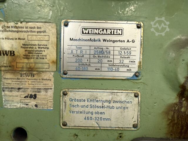 Eccentric press Weingarten XTRI