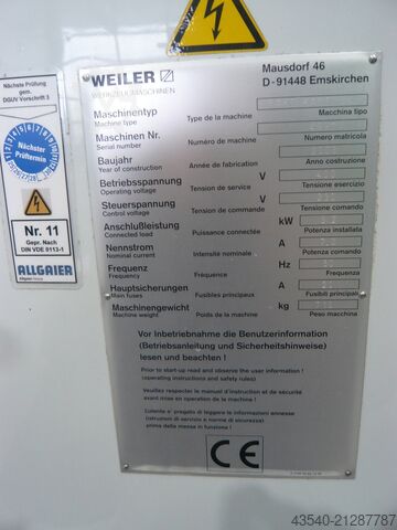 Tokarka uniwersalna Weiler Praktikant B