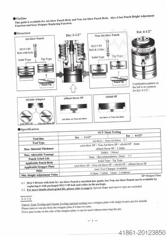 Geleidingseenheid voor AMADA ponsgereedschap AMADA ALPHA