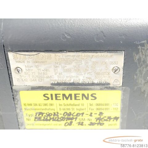 Motor Siemens Siemens 1FT5072-0AC01-2 - Z SN:EE267122501001 - generalüberholt! -