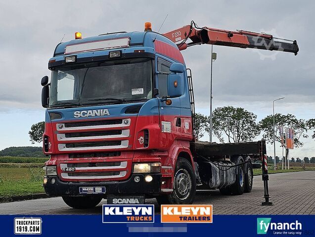 Platte bak SCANIA R480 6X2 MANUAL CRANE